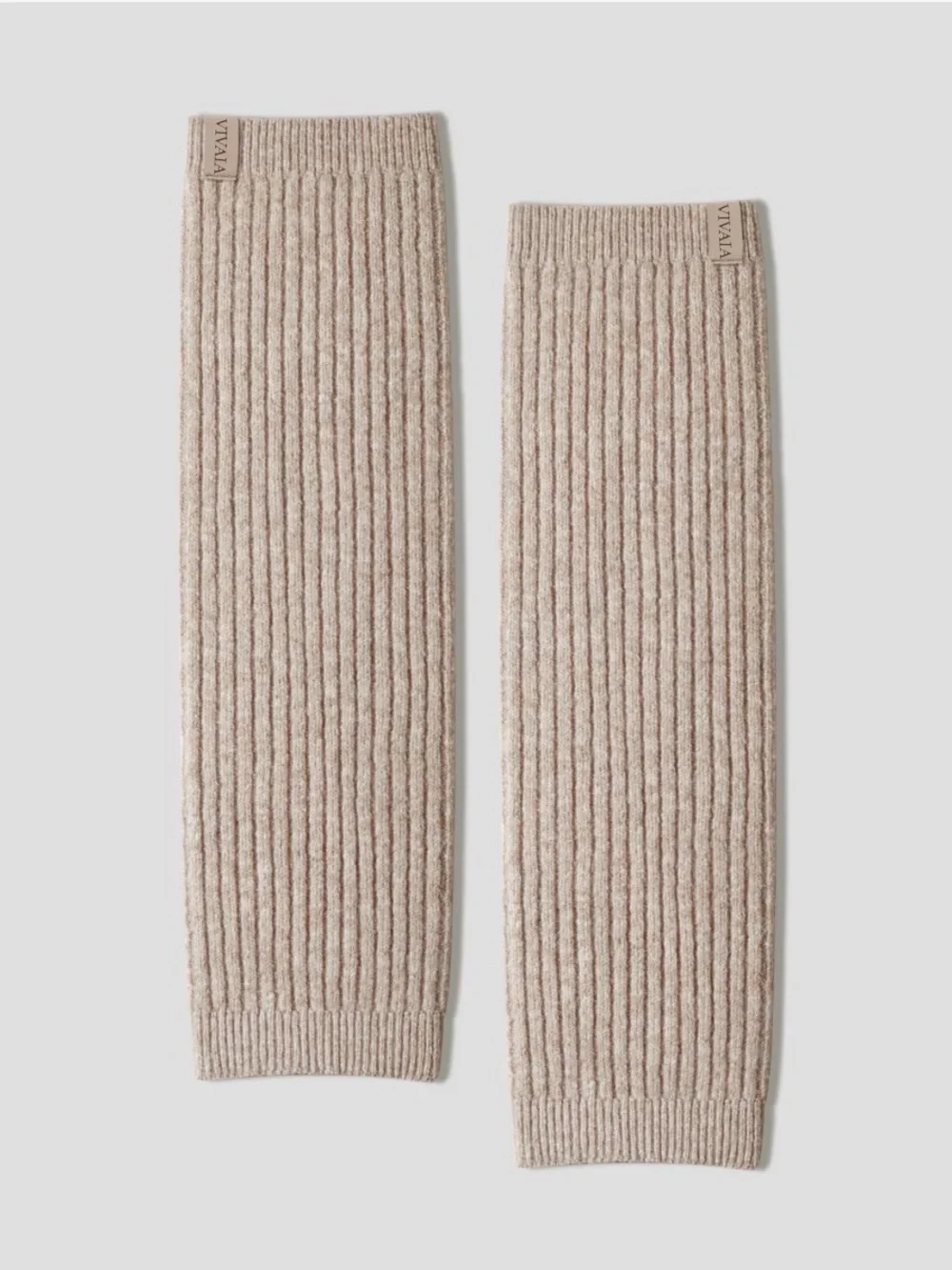Ribbed Knit Leg Warmers in Oatmilk - VIVAIA- NWT